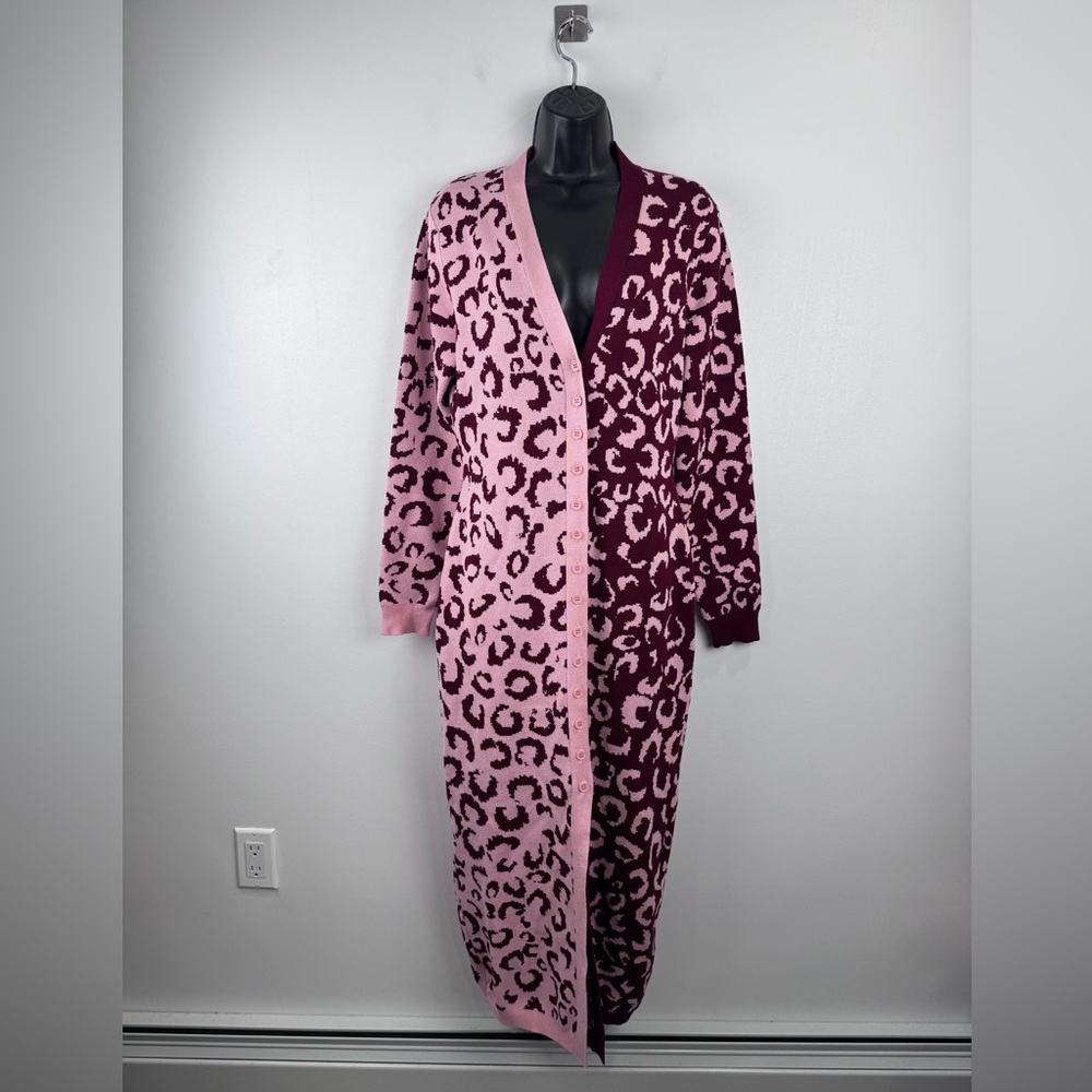 Farm Rio x Nuuly Women Mixed Leopard Knit Midi Dress Size XS